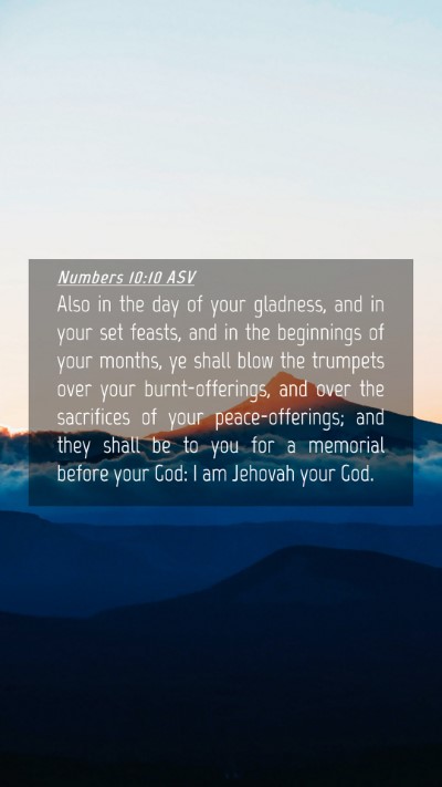 Picture 04 - Numbers 10:10 ASV Mobile Phone Wallpaper - Also in the day of your gladness, and in your set - Mobile Bible Verse Wallpaper