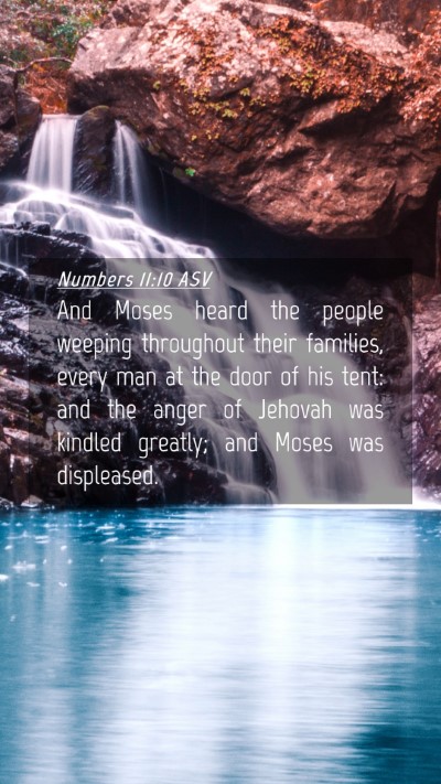 Picture 04 - Numbers 11:10 ASV Mobile Phone Wallpaper - And Moses heard the people weeping throughout - Mobile Bible Verse Wallpaper