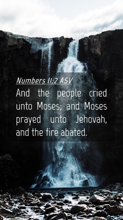 Picture 04 - Numbers 11:2 ASV Mobile Phone Wallpaper - And the people cried unto Moses; and Moses prayed - Mobile Bible Verse Wallpaper