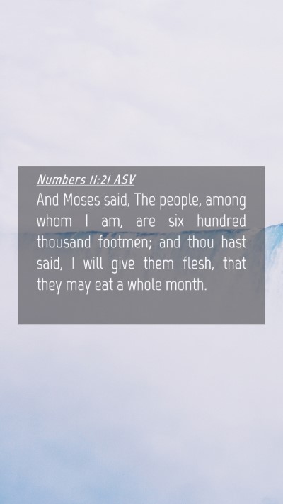 Picture 04 - Numbers 11:21 ASV Mobile Phone Wallpaper - And Moses said, The people, among whom I am, are - Mobile Bible Verse Wallpaper