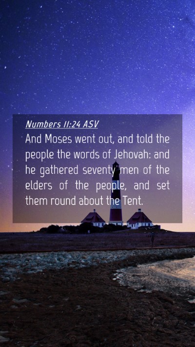 Picture 04 - Numbers 11:24 ASV Mobile Phone Wallpaper - And Moses went out, and told the people the words - Mobile Bible Verse Wallpaper