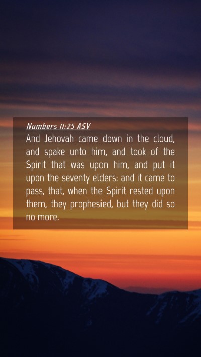 Picture 04 - Numbers 11:25 ASV Mobile Phone Wallpaper - And Jehovah came down in the cloud, and spake - Mobile Bible Verse Wallpaper