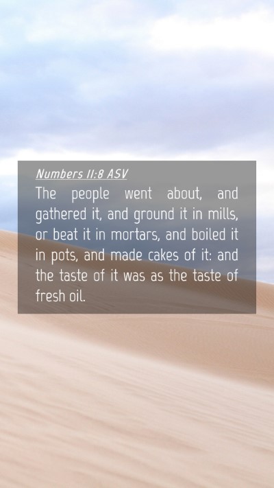Picture 04 - Numbers 11:8 ASV Mobile Phone Wallpaper - The people went about, and gathered it, and - Mobile Bible Verse Wallpaper