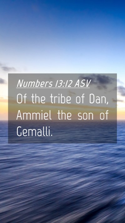 Picture 04 - Numbers 13:12 ASV Mobile Phone Wallpaper - Of the tribe of Dan, Ammiel the son of - Mobile Bible Verse Wallpaper