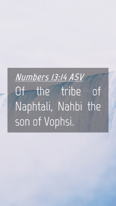 Picture 04 - Numbers 13:14 ASV Mobile Phone Wallpaper - Of the tribe of Naphtali, Nahbi the son of - Mobile Bible Verse Wallpaper