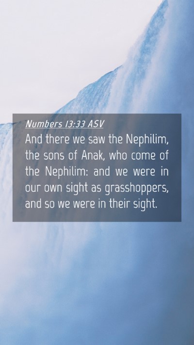 Picture 04 - Numbers 13:33 ASV Mobile Phone Wallpaper - And there we saw the Nephilim, the sons of Anak, - Mobile Bible Verse Wallpaper