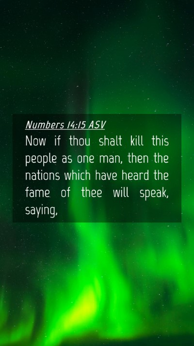 Picture 04 - Numbers 14:15 ASV Mobile Phone Wallpaper - Now if thou shalt kill this people as one man, - Mobile Bible Verse Wallpaper