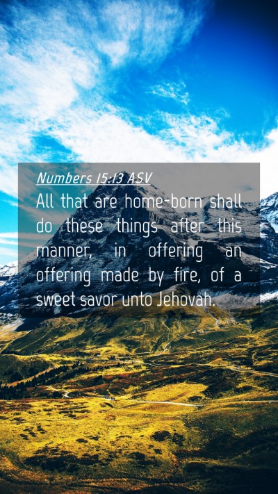 Picture 04 - Numbers 15:13 ASV Mobile Phone Wallpaper - All that are home-born shall do these things - Mobile Bible Verse Wallpaper