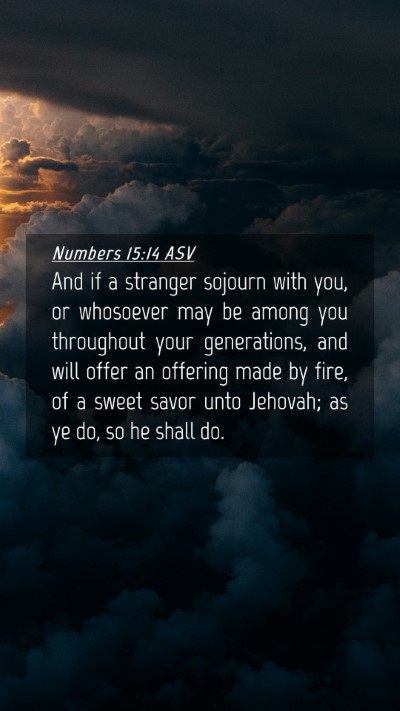 Picture 04 - Numbers 15:14 ASV Mobile Phone Wallpaper - And if a stranger sojourn with you, or whosoever - Mobile Bible Verse Wallpaper