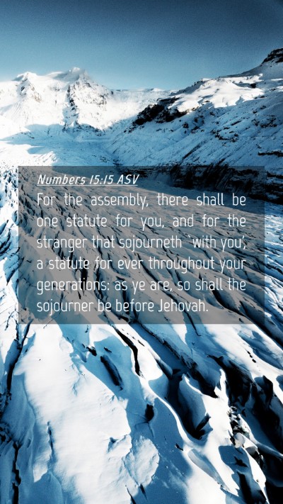 Picture 04 - Numbers 15:15 ASV Mobile Phone Wallpaper - For the assembly, there shall be one statute for - Mobile Bible Verse Wallpaper