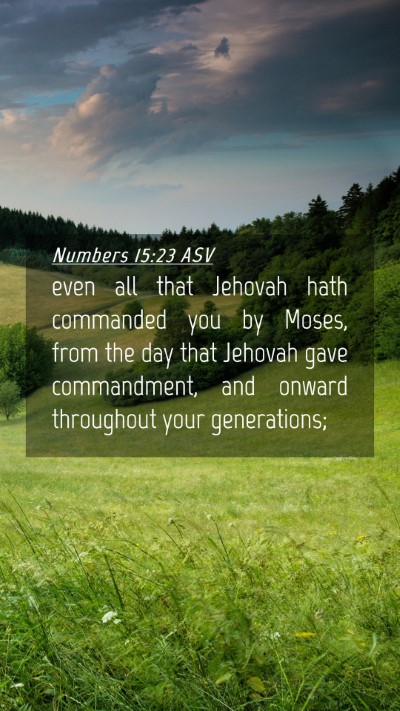 Picture 04 - Numbers 15:23 ASV Mobile Phone Wallpaper - even all that Jehovah hath commanded you by - Mobile Bible Verse Wallpaper
