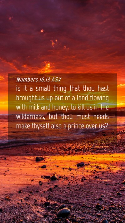 Picture 04 - Numbers 16:13 ASV Mobile Phone Wallpaper - is it a small thing that thou hast brought us up - Mobile Bible Verse Wallpaper