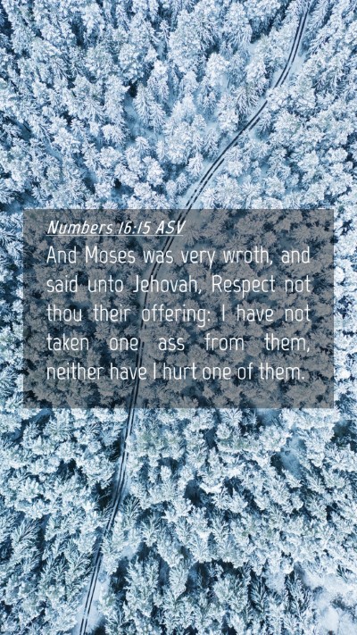 Picture 04 - Numbers 16:15 ASV Mobile Phone Wallpaper - And Moses was very wroth, and said unto Jehovah, - Mobile Bible Verse Wallpaper