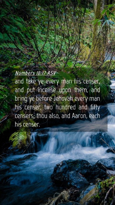 Picture 04 - Numbers 16:17 ASV Mobile Phone Wallpaper - and take ye every man his censer, and put incense - Mobile Bible Verse Wallpaper