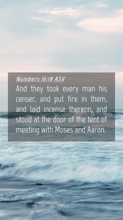 Picture 04 - Numbers 16:18 ASV Mobile Phone Wallpaper - And they took every man his censer, and put fire - Mobile Bible Verse Wallpaper
