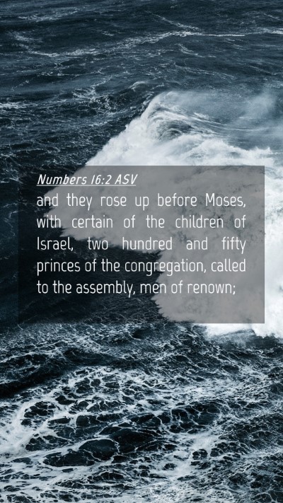Picture 04 - Numbers 16:2 ASV Mobile Phone Wallpaper - and they rose up before Moses, with certain of - Mobile Bible Verse Wallpaper