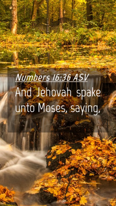Picture 04 - Numbers 16:36 ASV Mobile Phone Wallpaper - And Jehovah spake unto Moses, - Mobile Bible Verse Wallpaper