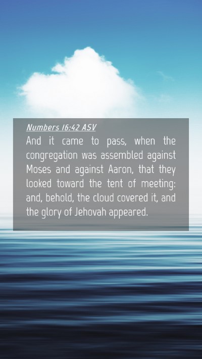 Picture 04 - Numbers 16:42 ASV Mobile Phone Wallpaper - And it came to pass, when the congregation was - Mobile Bible Verse Wallpaper