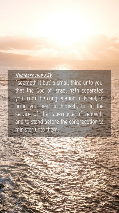 Picture 04 - Numbers 16:9 ASV Mobile Phone Wallpaper - `seemeth it but' a small thing unto you, that the - Mobile Bible Verse Wallpaper