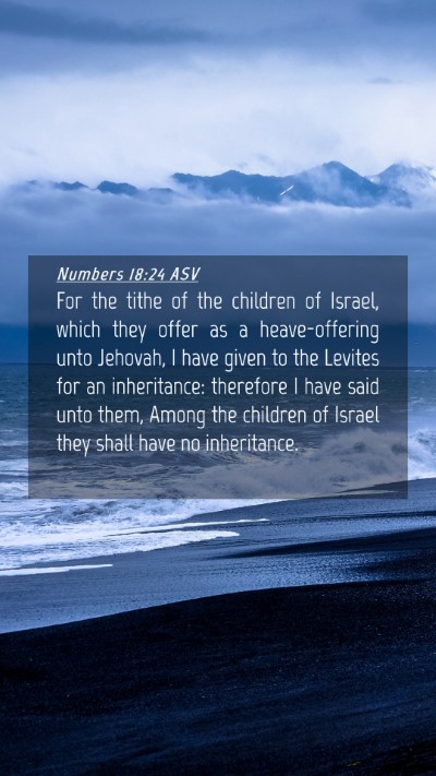 Picture 04 - Numbers 18:24 ASV Mobile Phone Wallpaper - For the tithe of the children of Israel, which - Mobile Bible Verse Wallpaper