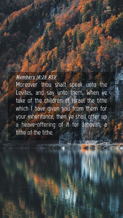 Picture 04 - Numbers 18:26 ASV Mobile Phone Wallpaper - Moreover thou shalt speak unto the Levites, and - Mobile Bible Verse Wallpaper