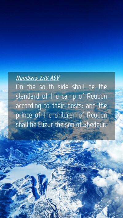 Picture 04 - Numbers 2:10 ASV Mobile Phone Wallpaper - On the south side shall be the standard of the - Mobile Bible Verse Wallpaper