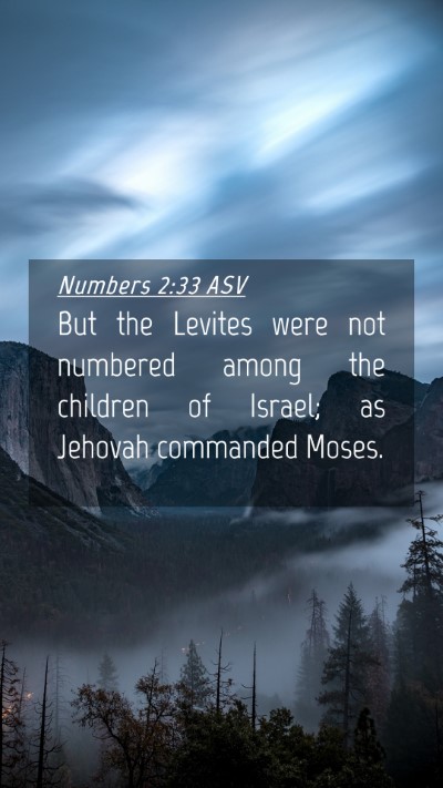Picture 04 - Numbers 2:33 ASV Mobile Phone Wallpaper - But the Levites were not numbered among the - Mobile Bible Verse Wallpaper