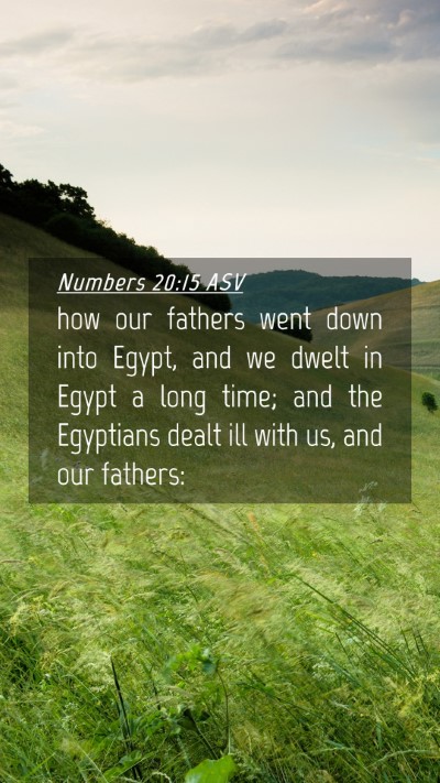 Picture 04 - Numbers 20:15 ASV Mobile Phone Wallpaper - how our fathers went down into Egypt, and we - Mobile Bible Verse Wallpaper