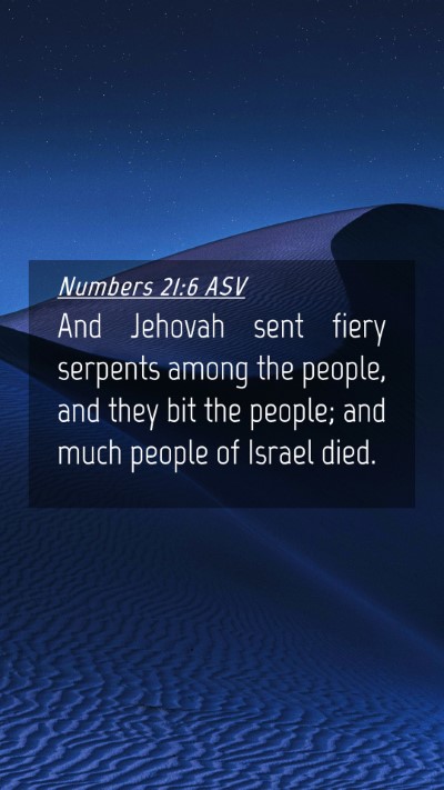 Picture 04 - Numbers 21:6 ASV Mobile Phone Wallpaper - And Jehovah sent fiery serpents among the people, - Mobile Bible Verse Wallpaper
