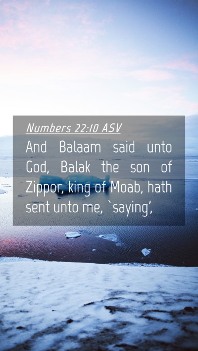 Picture 04 - Numbers 22:10 ASV Mobile Phone Wallpaper - And Balaam said unto God, Balak the son of - Mobile Bible Verse Wallpaper