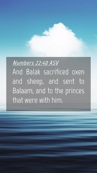 Picture 04 - Numbers 22:40 ASV Mobile Phone Wallpaper - And Balak sacrificed oxen and sheep, and sent to - Mobile Bible Verse Wallpaper