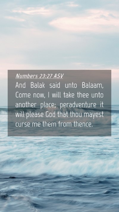 Picture 04 - Numbers 23:27 ASV Mobile Phone Wallpaper - And Balak said unto Balaam, Come now, I will take - Mobile Bible Verse Wallpaper