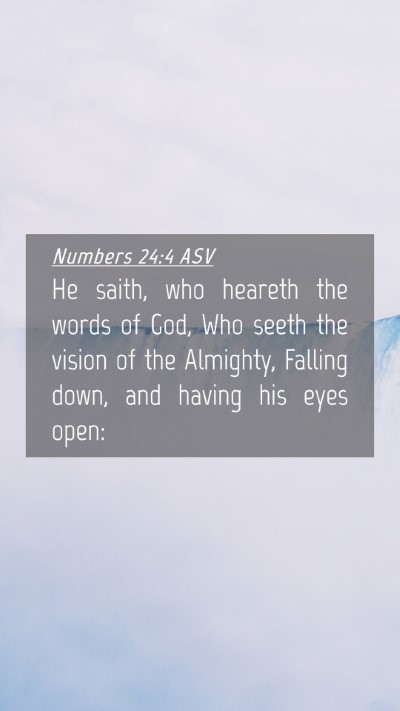 Picture 04 - Numbers 24:4 ASV Mobile Phone Wallpaper - He saith, who heareth the words of God, Who seeth - Mobile Bible Verse Wallpaper