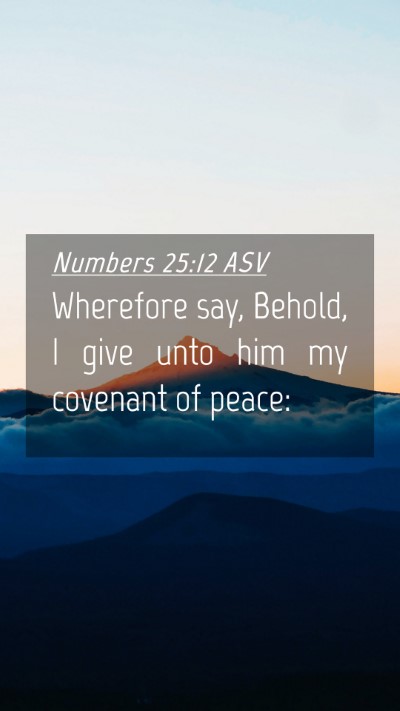 Picture 04 - Numbers 25:12 ASV Mobile Phone Wallpaper - Wherefore say, Behold, I give unto him my - Mobile Bible Verse Wallpaper