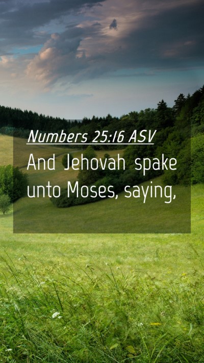 Picture 04 - Numbers 25:16 ASV Mobile Phone Wallpaper - And Jehovah spake unto Moses, - Mobile Bible Verse Wallpaper