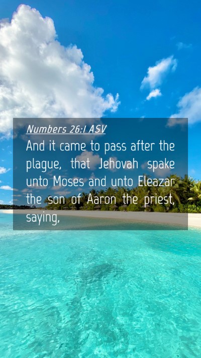 Picture 04 - Numbers 26:1 ASV Mobile Phone Wallpaper - And it came to pass after the plague, that - Mobile Bible Verse Wallpaper