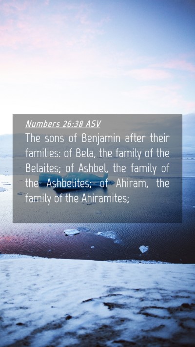 Picture 04 - Numbers 26:38 ASV Mobile Phone Wallpaper - The sons of Benjamin after their families: of - Mobile Bible Verse Wallpaper