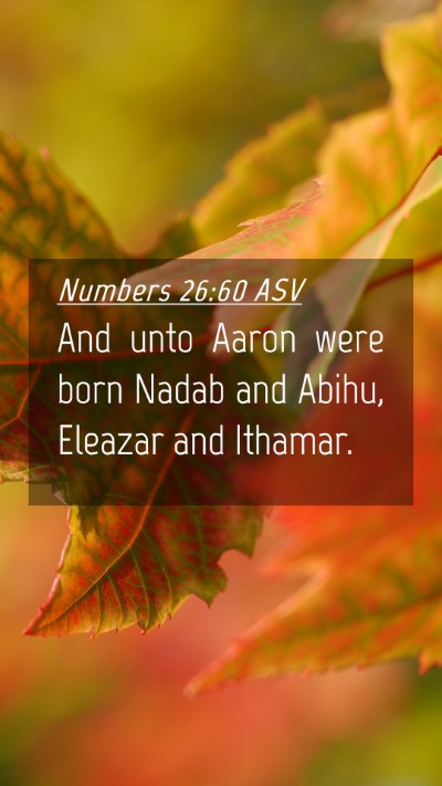 Picture 04 - Numbers 26:60 ASV Mobile Phone Wallpaper - And unto Aaron were born Nadab and Abihu, Eleazar - Mobile Bible Verse Wallpaper