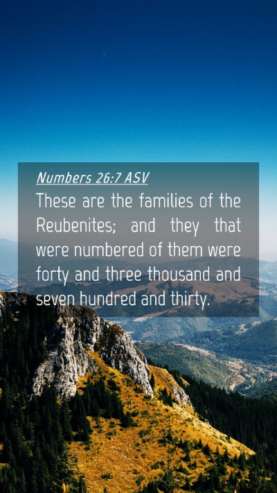 Picture 04 - Numbers 26:7 ASV Mobile Phone Wallpaper - These are the families of the Reubenites; and - Mobile Bible Verse Wallpaper