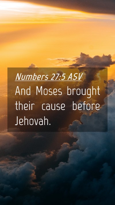 Picture 04 - Numbers 27:5 ASV Mobile Phone Wallpaper - And Moses brought their cause before - Mobile Bible Verse Wallpaper
