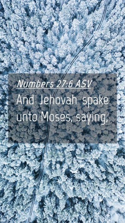 Picture 04 - Numbers 27:6 ASV Mobile Phone Wallpaper - And Jehovah spake unto Moses, - Mobile Bible Verse Wallpaper