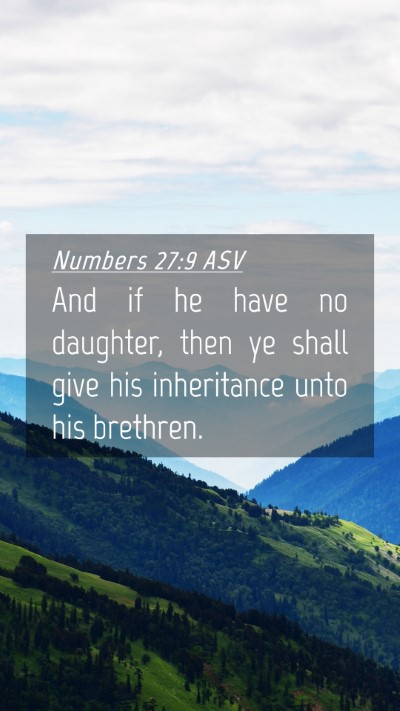 Picture 04 - Numbers 27:9 ASV Mobile Phone Wallpaper - And if he have no daughter, then ye shall give - Mobile Bible Verse Wallpaper