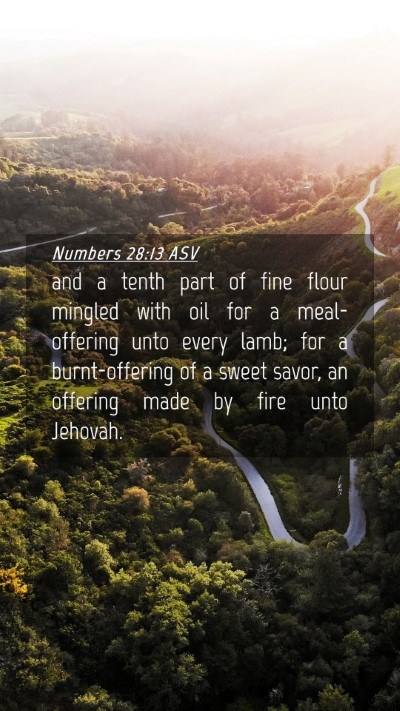 Picture 04 - Numbers 28:13 ASV Mobile Phone Wallpaper - and a tenth part of fine flour mingled with oil - Mobile Bible Verse Wallpaper