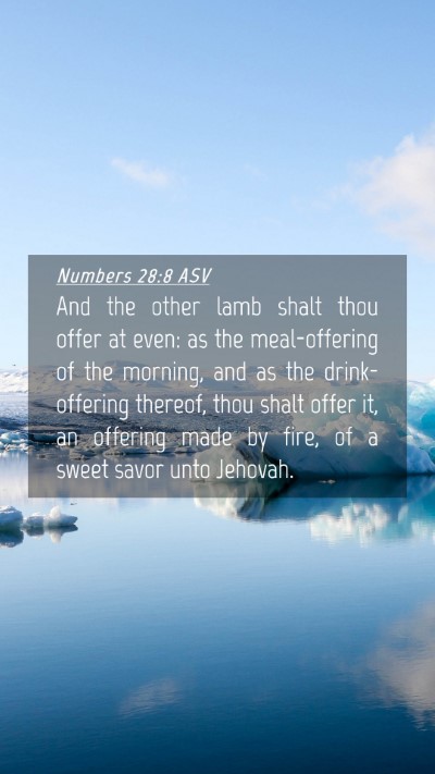 Picture 04 - Numbers 28:8 ASV Mobile Phone Wallpaper - And the other lamb shalt thou offer at even: as - Mobile Bible Verse Wallpaper