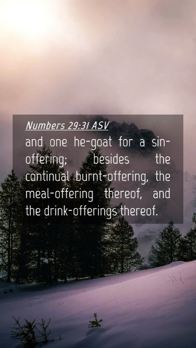 Picture 04 - Numbers 29:31 ASV Mobile Phone Wallpaper - and one he-goat for a sin-offering; besides the - Mobile Bible Verse Wallpaper