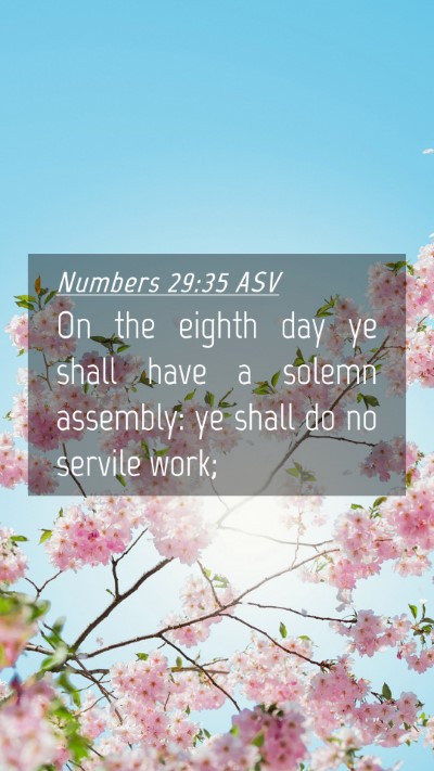 Picture 04 - Numbers 29:35 ASV Mobile Phone Wallpaper - On the eighth day ye shall have a solemn - Mobile Bible Verse Wallpaper
