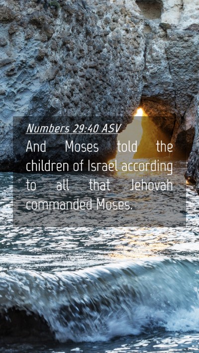 Picture 04 - Numbers 29:40 ASV Mobile Phone Wallpaper - And Moses told the children of Israel according - Mobile Bible Verse Wallpaper