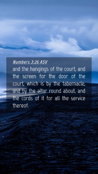 Picture 04 - Numbers 3:26 ASV Mobile Phone Wallpaper - and the hangings of the court, and the screen for - Mobile Bible Verse Wallpaper