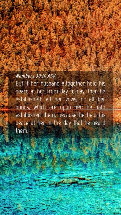 Picture 04 - Numbers 30:14 ASV Mobile Phone Wallpaper - But if her husband altogether hold his peace at - Mobile Bible Verse Wallpaper