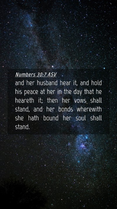 Picture 04 - Numbers 30:7 ASV Mobile Phone Wallpaper - and her husband hear it, and hold his peace at - Mobile Bible Verse Wallpaper